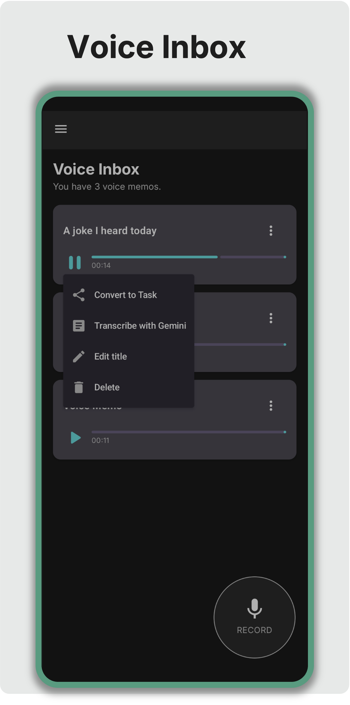 Voice Capture Screen